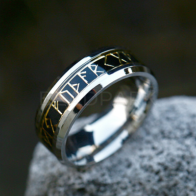 316L Surgical Stainless Steel Words Finger Rings FIND-PW0020-12D-P-1