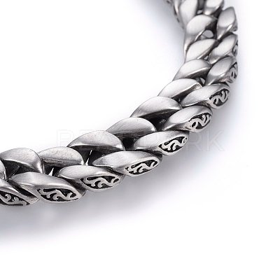 304 Stainless Steel Curb Chains Bracelets BJEW-E346-02AS-1