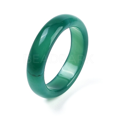 Dyed & Heated Natural Striped Agate/Banded Agate Finger Rings for Women RJEW-Z075-02W-1