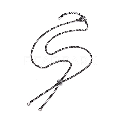 Adjustable 304 Stainless Steel Curb Chains Necklaces Making AJEW-JB01214-03-1