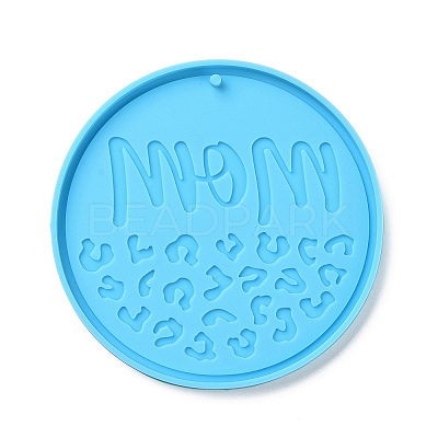 DIY Mother's Day Theme Flat Round Pendant Silicone Molds SIMO-H010-02E-1