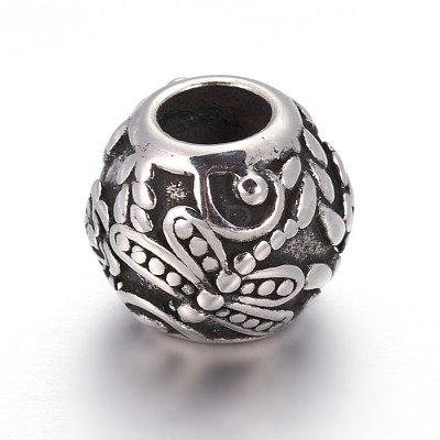 Retro 316 Surgical Stainless Steel European Style Beads OPDL-L013-26AS-1