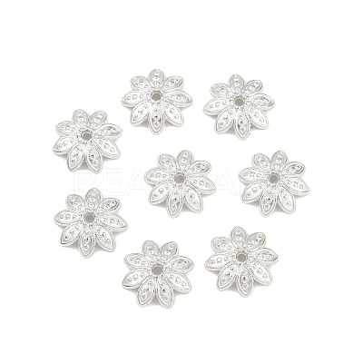 8-Petal Tibetan Style Alloy Flower Bead Caps TIBEB-2347-S-LF-1