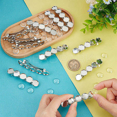 DIY Blank Dome Alligator Hair Clip Making Kit DIY-UN0001-12-1