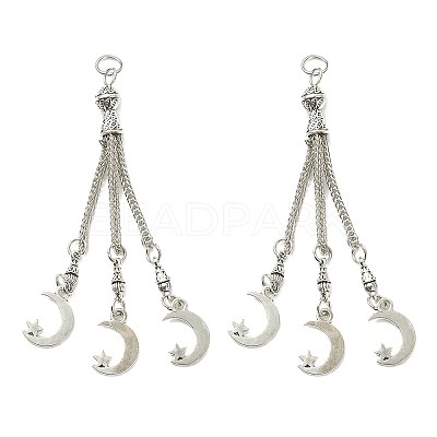 Tibetan Style Alloy Feather Tassel Big Pendants LS-FIND-YW0003-92C-1