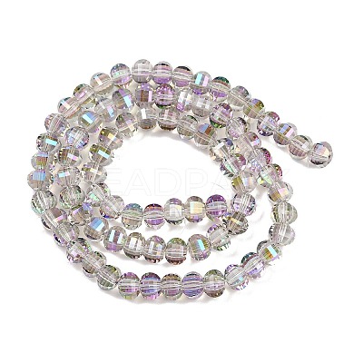 Electroplate Transparent Glass Beads Strands EGLA-B011-08A-HR03-1