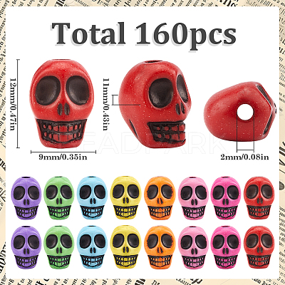 160Pcs Halloween Resin Beads FIND-SC0011-67-1