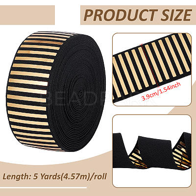 5 Yards Flat Nylon Hot Stamping Striped Elastic Wide Cord OCOR-BC0007-92B-1