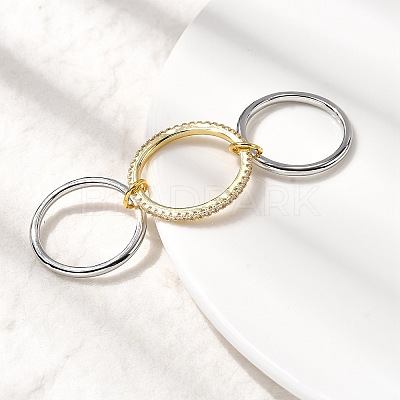 Brass Micro Pave Cubic Zirconia Finger Rings RJEW-P166-01B-01-1