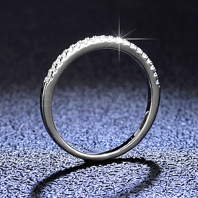 Rhodium Plated 925 Sterling Silver Micro Pave Cubic Zirconia Plain Band Rings WGF7D9C-17-1