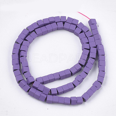 Spray Painted Non-magnetic Synthetic Hematite Beads Strands G-T116-22-15-1