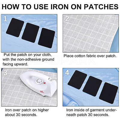 12Pcs Iron on/Sew on Imitation Jean Cloth Repair Patches FIND-GF0005-94A-1