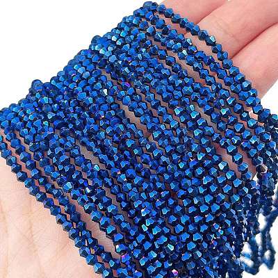 Transparent Electroplate Glass Beads Strands EGLA-A039-T2mm-UA03-1