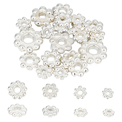 20Pcs 4 Styles 925 Sterling Silver Spacer Beads STER-GO0001-19-1