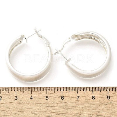 Brass Ring Hoop Earrings for Women EJEW-A121-17A-S-1