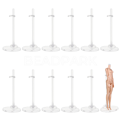 Transparent Plastic Adjustable Doll Standing Bracket AJEW-WH0312-72-1
