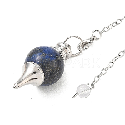 Natural Lapis Lazuli Sphere Dowsing Pendulums BJEW-E292-A03-1