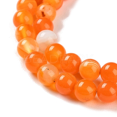 Natural Striped Agate/Banded Agate Beads Strands G-Z060-A01-A03-1