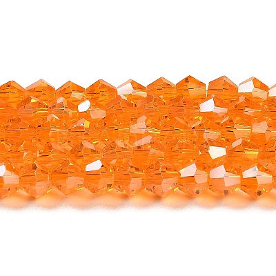Transparent Electroplate Glass Beads Strands GLAA-F029-4mm-A23-1