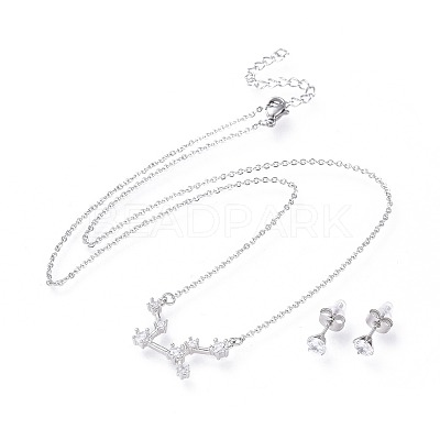 304 Stainless Steel Jewelry Sets SJEW-F211-01B-P-1