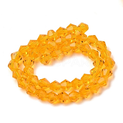 Orange Glass Bicone Beads Strands X-GLAA-S026-6mm-12-1