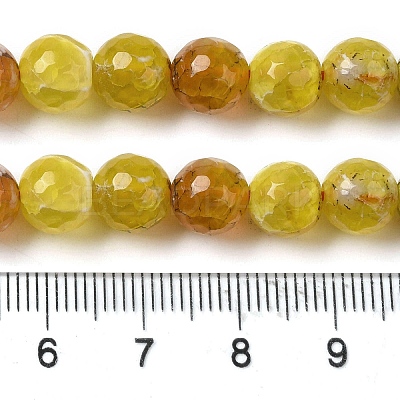 Dyed & Heated Natural Fire Crackle Agate Beads Strands G-P539-B01-13-1