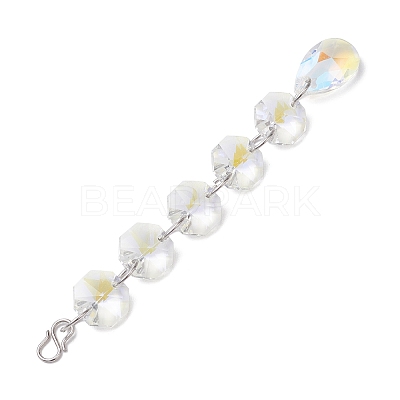 Christmas Glass Octagon Beads Hanging Suncatchers HJEW-JM02269-1