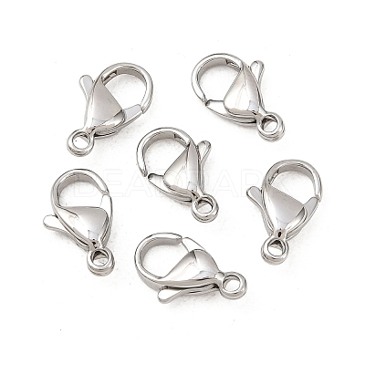 Tarnish Resistant 316 Surgical Stainless Steel Lobster Claw Clasps X-STAS-316-FL12A-1