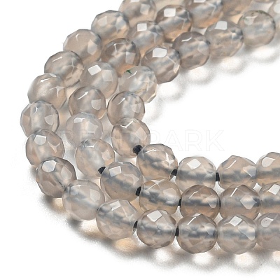 Natural Grey Agate Beads Strands G-Q004-B01-01-1