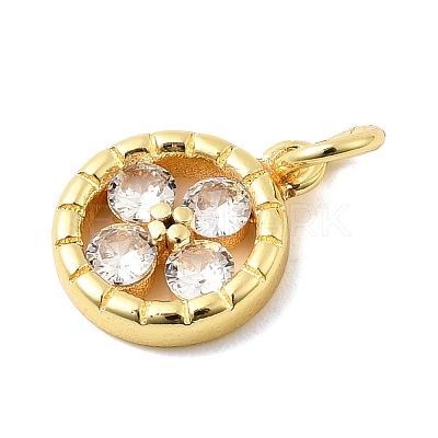 Brass Micro Pave Cubic Zirconia Charms KK-C139-21G-1