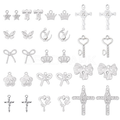 45Pcs 15 Styles Rack Plating Alloy Charms FIND-TA0008-90-1