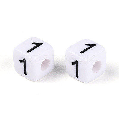 Opaque Acrylic European Large Hole Beads SACR-N020-01B-02-1