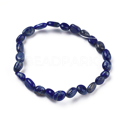Natural Lapis Lazuli Bead Stretch Bracelets BJEW-K213-18-1