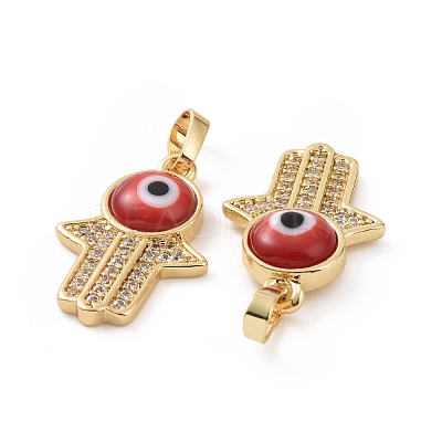 Brass Micro Pave Cubic Zirconia Pendants ZIRC-F136-02G-1