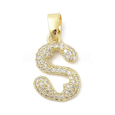 Brass Micro Pave Cubic Zirconia Pendants ZIRC-C012-01G-19-1