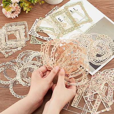 12Sets 6 Styles  Lace Frame Scrapbook Paper Pad DIY-CP0008-90-1