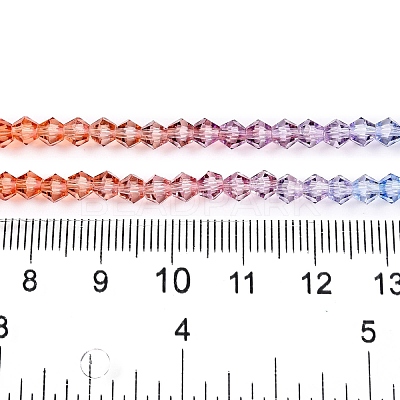 Gradient Color Baking Paint Glass Bead Strands DGLA-A039-T4mm-A015-1
