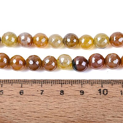 Electroplate Natural Agate Beads Strands G-T131-54M-1
