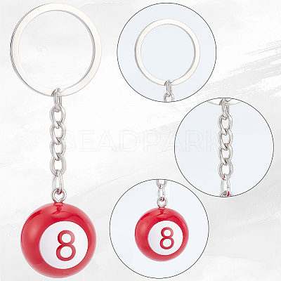 2Pcs 2 Colors Platinum Alloy Resin Keychains KEYC-BM0001-17-1