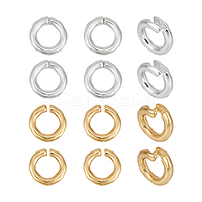 12Pcs 2 Styles 925 Sterling Silver Open Jump Rings STER-PH0004-62-1
