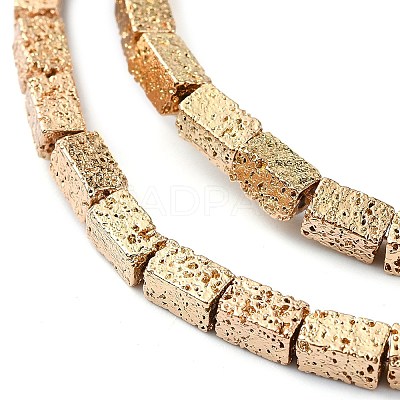 Electroplated Natural Lava Rock Beads Strands G-I360-K02-02-1