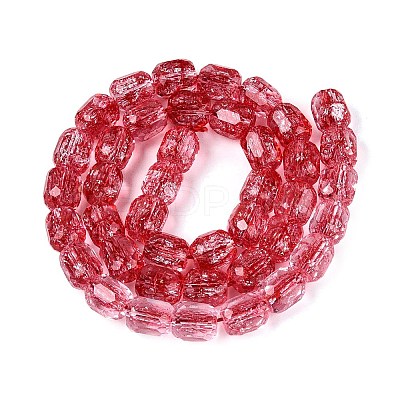 Transparent Crackle Glass Beads Strands GLAA-Q108-04A-08-1