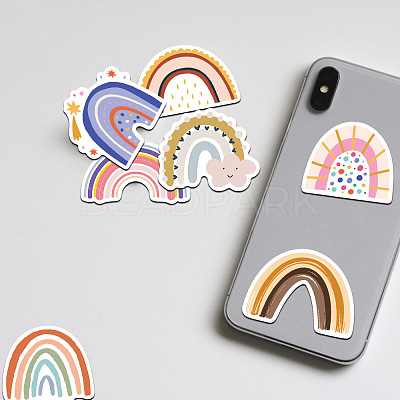 Cartoon Rainbow Paper Stickers Set X-DIY-M031-45-1