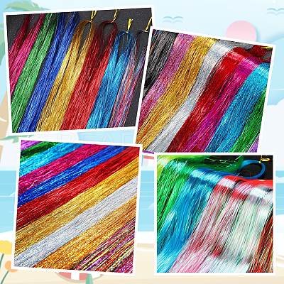 12Pcs 12 Colors Laser PET Hair Wig OHAR-SP0001-05B-1