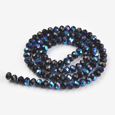 Electroplate Opaque Solid Color Glass Beads Strands X-EGLA-A034-P4mm-L01-1