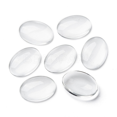 Transparent Glass Cabochons GGLA-R022-25x18-1