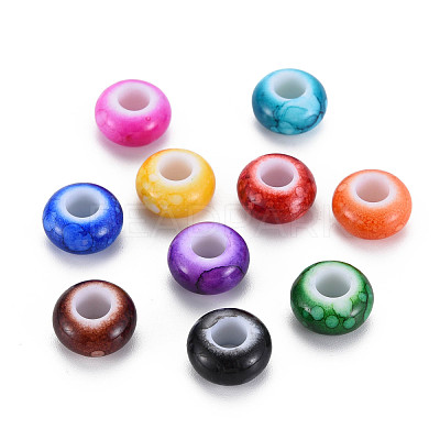 Baking Paint Opaque European Acrylic Beads MACR-S308-18-1