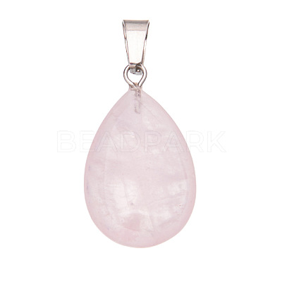 Natural Rose Quartz Pendants PW-WGF34F4-03-1