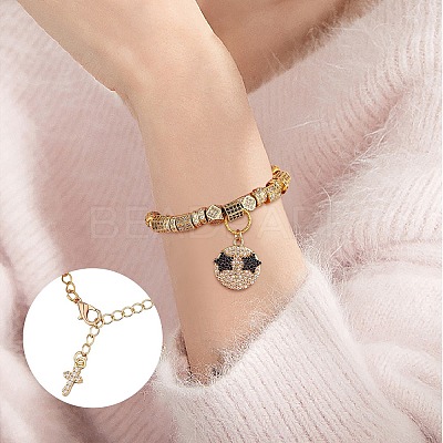 8Pcs 4 Style Brass Micro Pave Cubic Zirconia Chain Extender KK-SZ0005-61-1