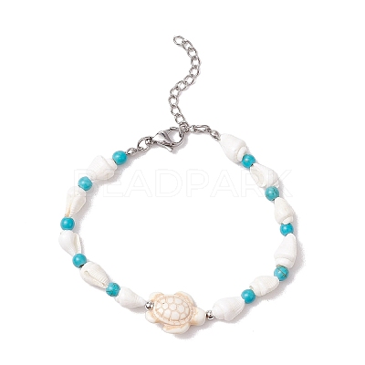 2Pcs 2 Styles Shell Beaded Bracelets BJEW-TA00586-02-1